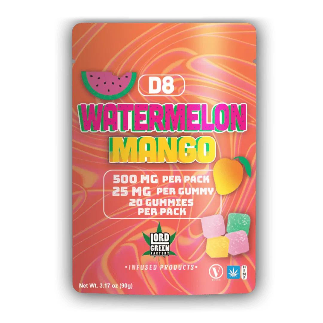 Watermelon Mango Gummies Delta-8 THC 20 Gummies 500mg