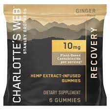 Charlotte's Web Ginger Flavor Recovery Gummies 10mg 60 Count